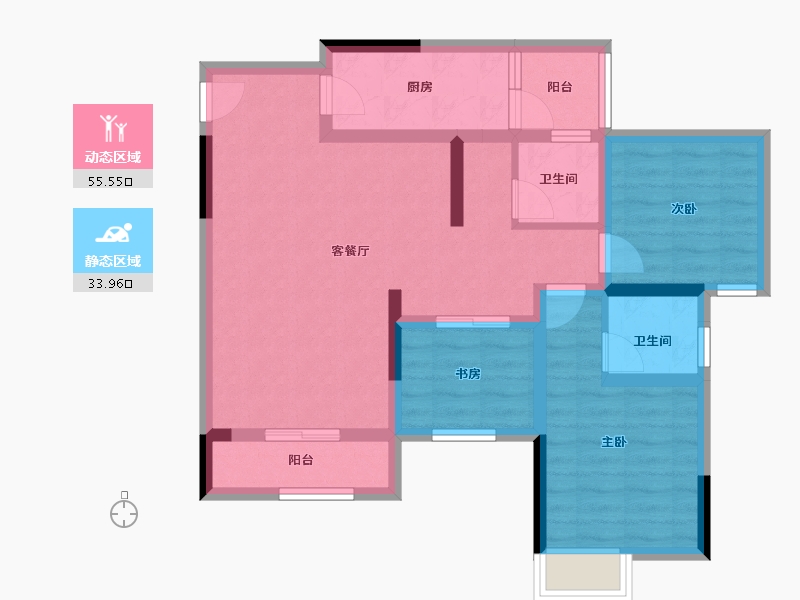 重庆-重庆市-忠县金科集美江山-78.30-户型库-动静分区