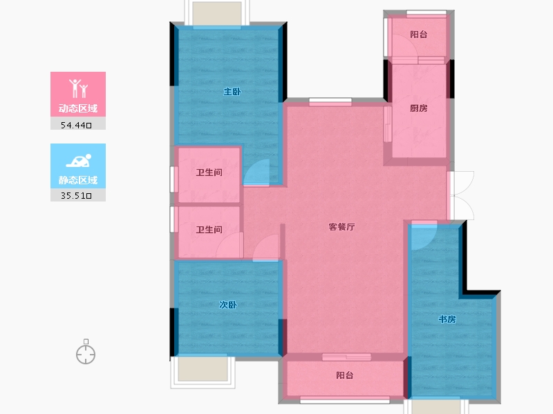 重庆-重庆市-悦湖壹号院-79.55-户型库-动静分区