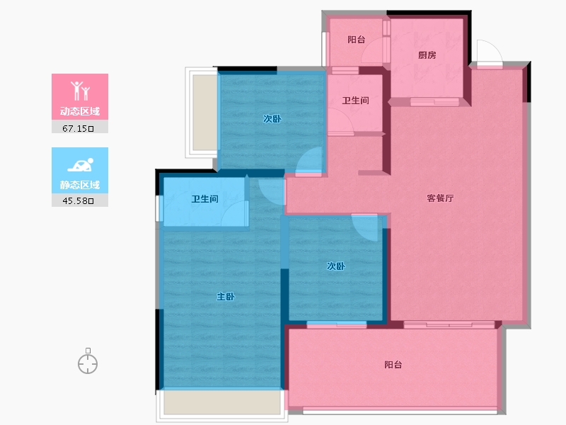 贵州省-贵阳市-融创国宾道-101.39-户型库-动静分区