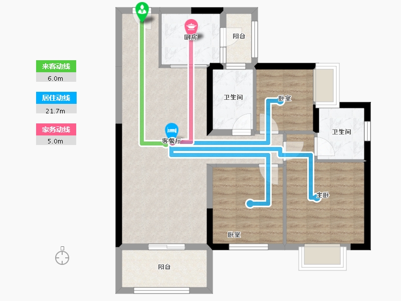 湖南省-长沙市-长沙北中心保利时代-82.69-户型库-动静线