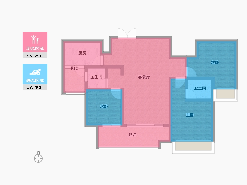 重庆-重庆市-中粮天悦壹号-86.04-户型库-动静分区