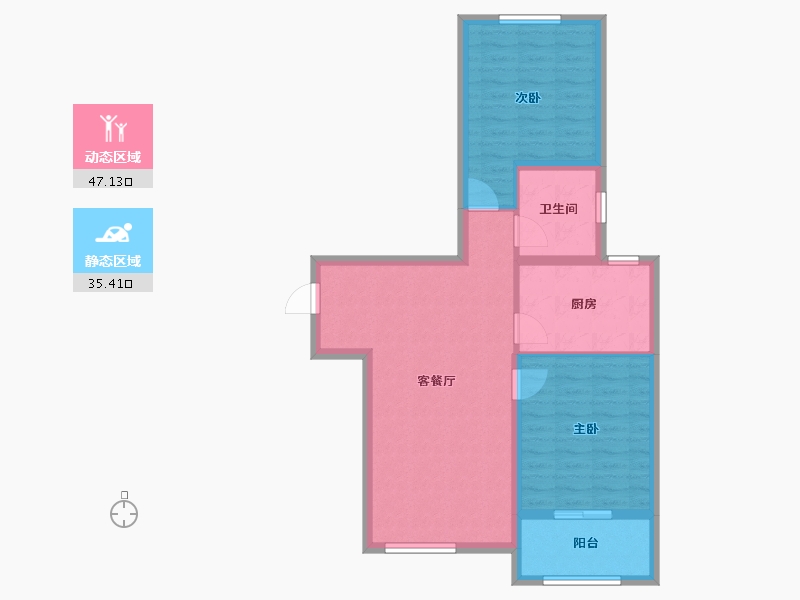 山东省-济南市-三箭瑞景苑-74.03-户型库-动静分区