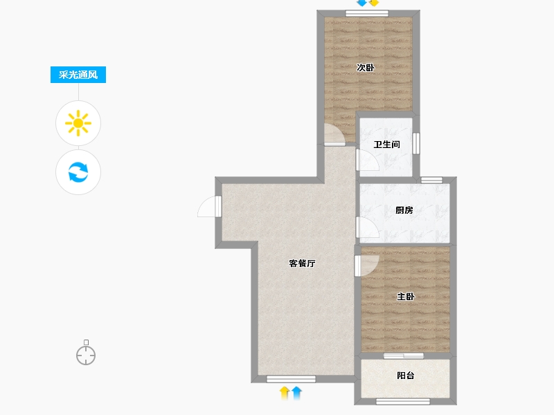 山东省-济南市-三箭瑞景苑-74.03-户型库-采光通风