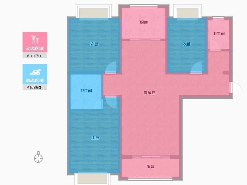 河南省-南阳市-和通博士园-95.86-户型库-动静分区