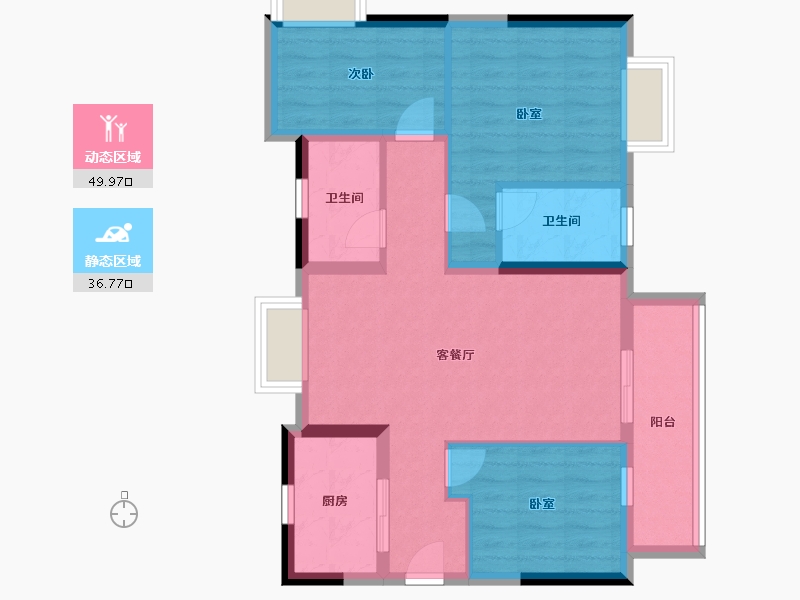 广东省-东莞市-融创云玥台-77.00-户型库-动静分区