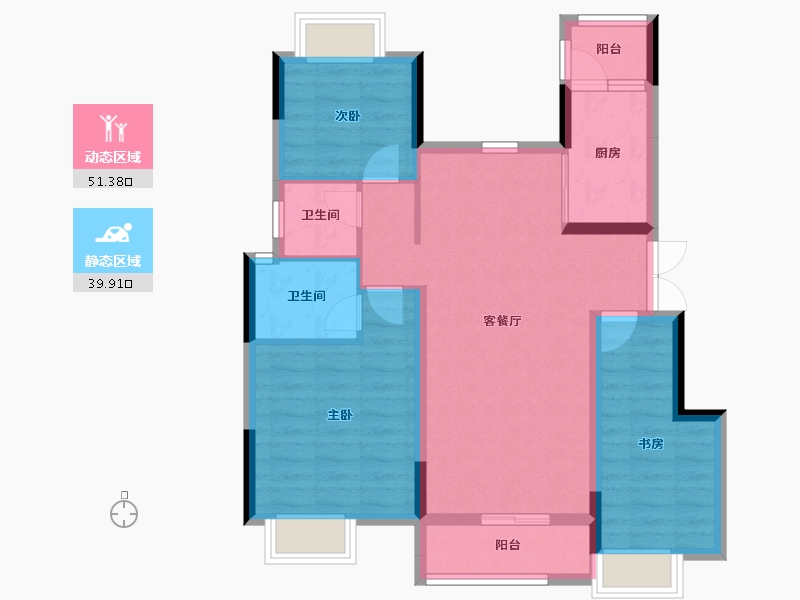 重庆-重庆市-悦湖壹号院-81.11-户型库-动静分区