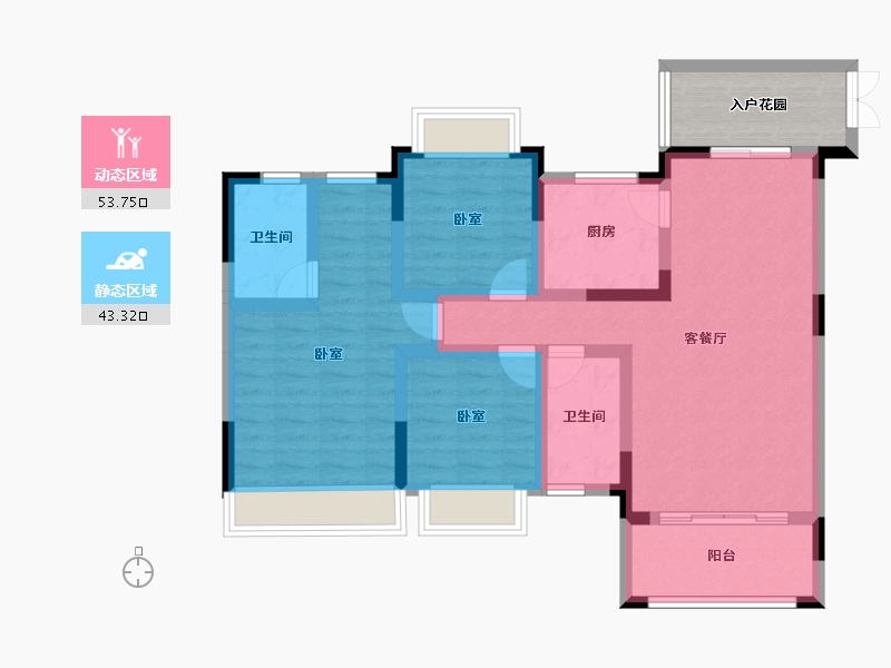 贵州省-贵阳市-中昂南明山境-91.90-户型库-动静分区