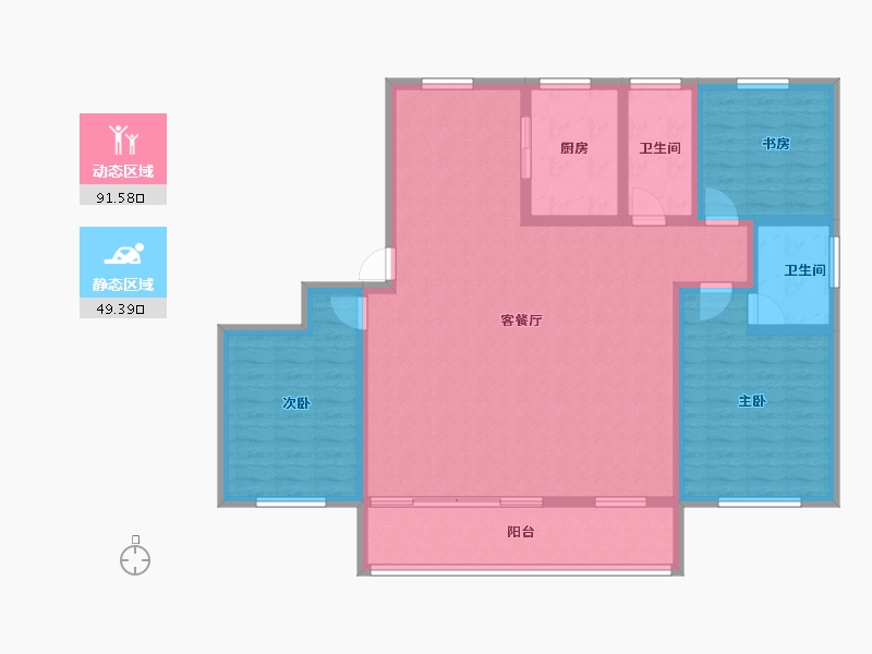 山东省-潍坊市-玉清铭苑-127.51-户型库-动静分区