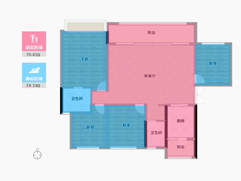 四川省-成都市-领地溪山蘭台-114.40-户型库-动静分区