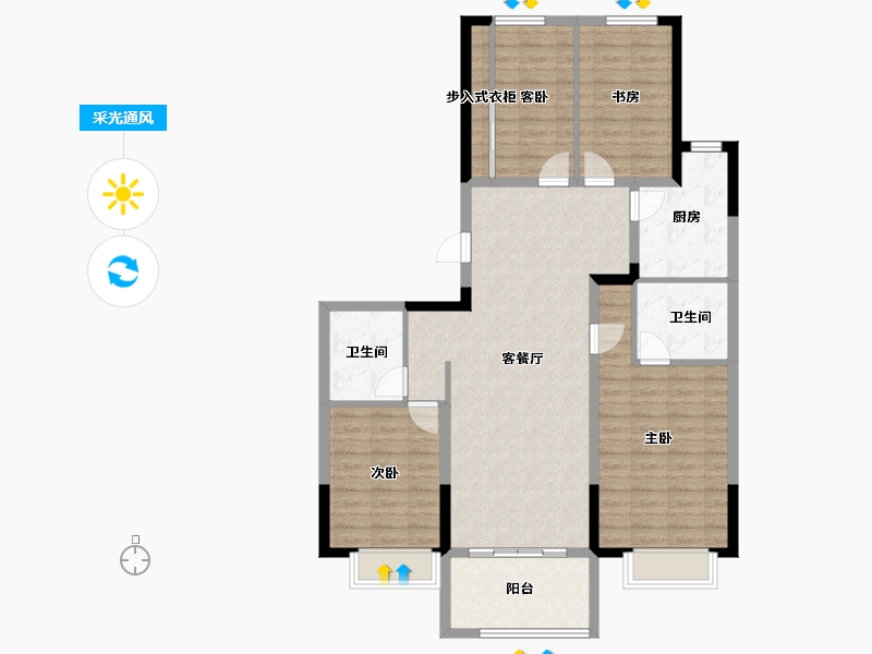 河北省-廊坊市-泰禾廊坊拾景园-112.12-户型库-采光通风