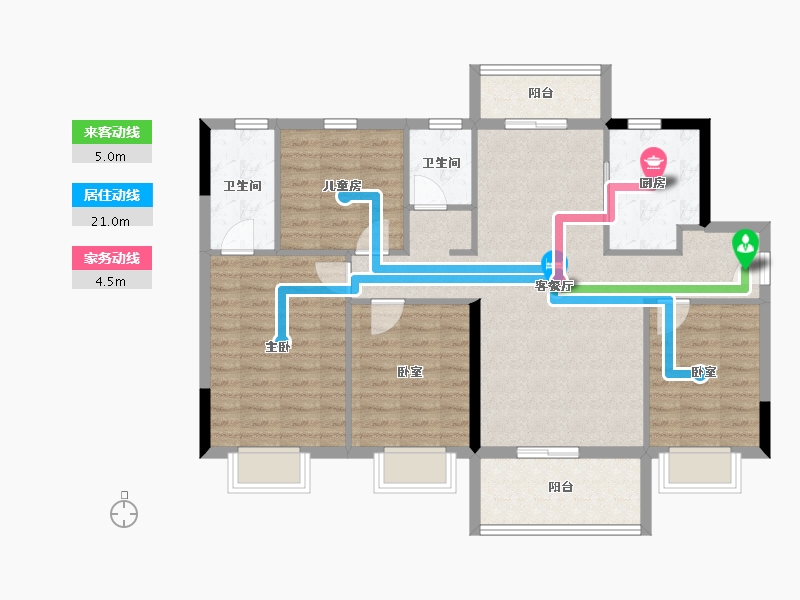 广东省-东莞市-碧桂园銅雀臺三期-102.40-户型库-动静线