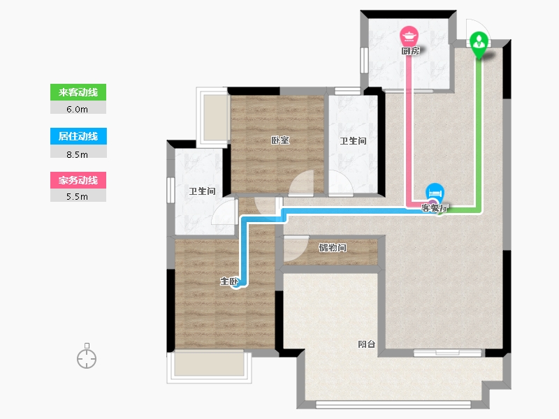 湖南省-长沙市-日盛湖湘府-92.80-户型库-动静线