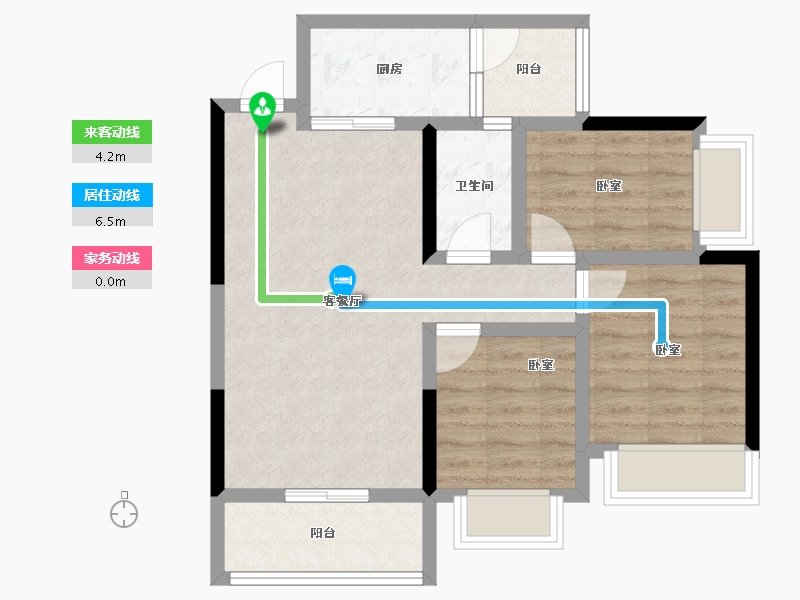 重庆-重庆市-渝南小区-65.11-户型库-动静线