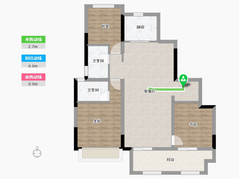 湖南省-长沙市-佳源东方璟园-87.21-户型库-动静线