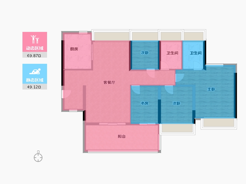 广东省-广州市-越秀大学星汇城-85.60-户型库-动静分区