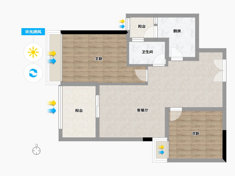 广东省-江门市-君汇上城-76.13-户型库-采光通风