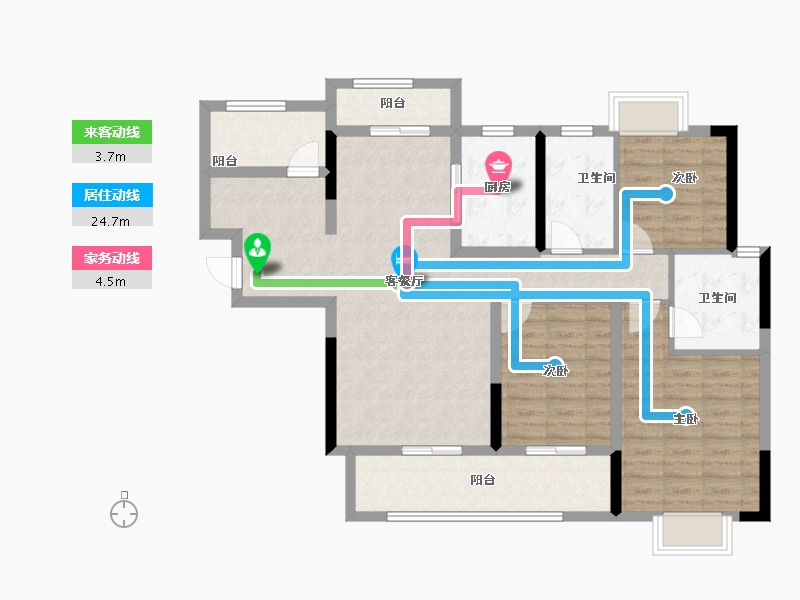 湖南省-长沙市-日盛湖湘府-104.00-户型库-动静线