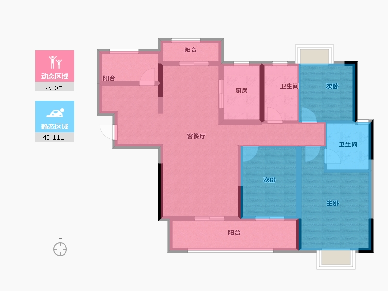 湖南省-长沙市-日盛湖湘府-104.00-户型库-动静分区