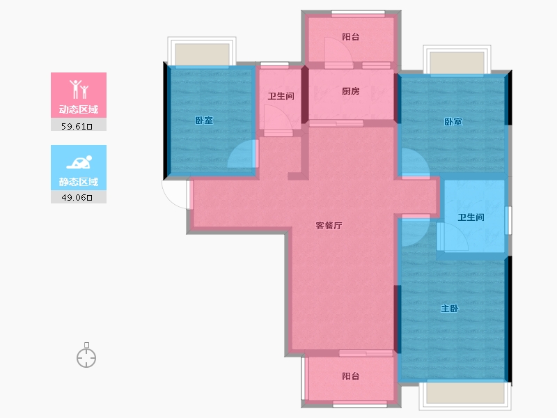 河南省-郑州市-华南城紫荆名都-96.00-户型库-动静分区