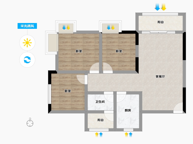 四川省-成都市-西江河畔-73.72-户型库-采光通风