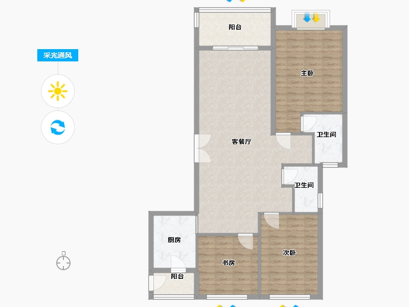 海南省-海口市-尚运上品-113.00-户型库-采光通风