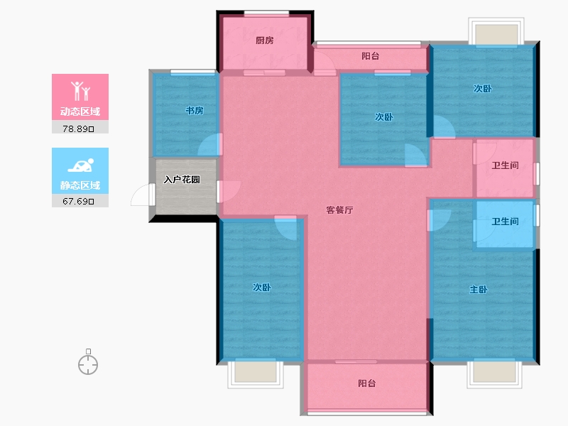 广东省-揭阳市-普宁·盛世华府-136.92-户型库-动静分区