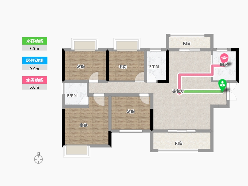 湖南省-长沙市-帝辰观澜荟锦-98.40-户型库-动静线