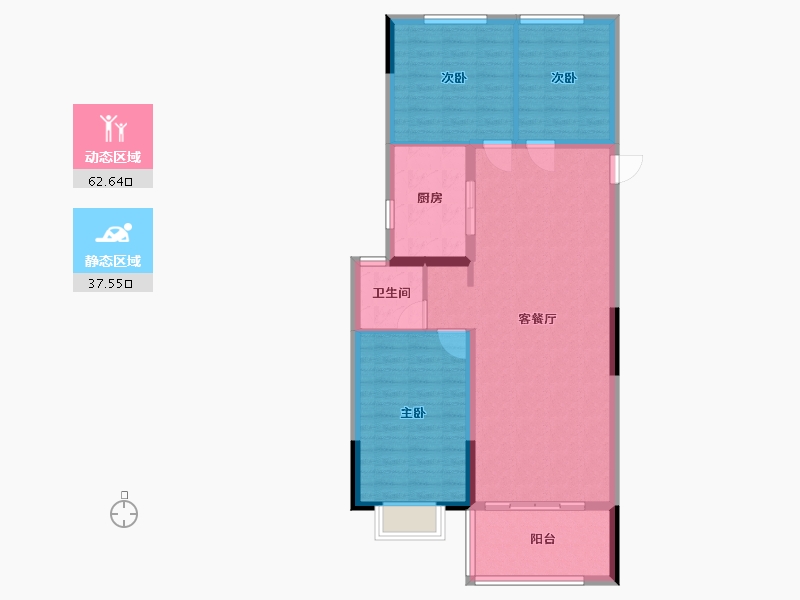 山东省-德州市-银龙小区-91.00-户型库-动静分区