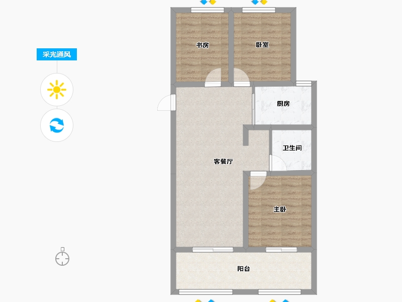 山西省-晋中市-龙湖壹號二期-79.21-户型库-采光通风