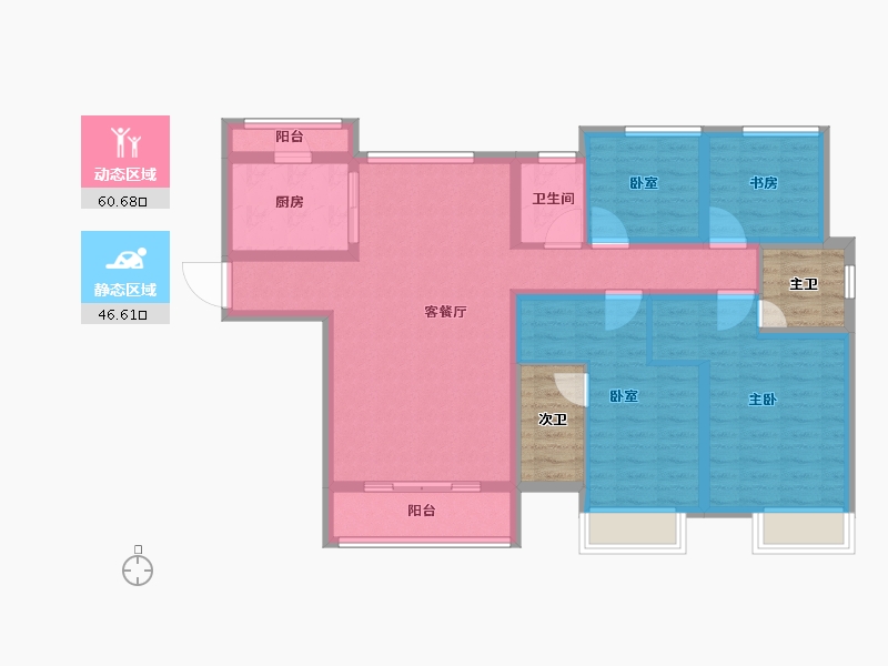 山西省-晋中市-龙湖壹號二期-102.73-户型库-动静分区