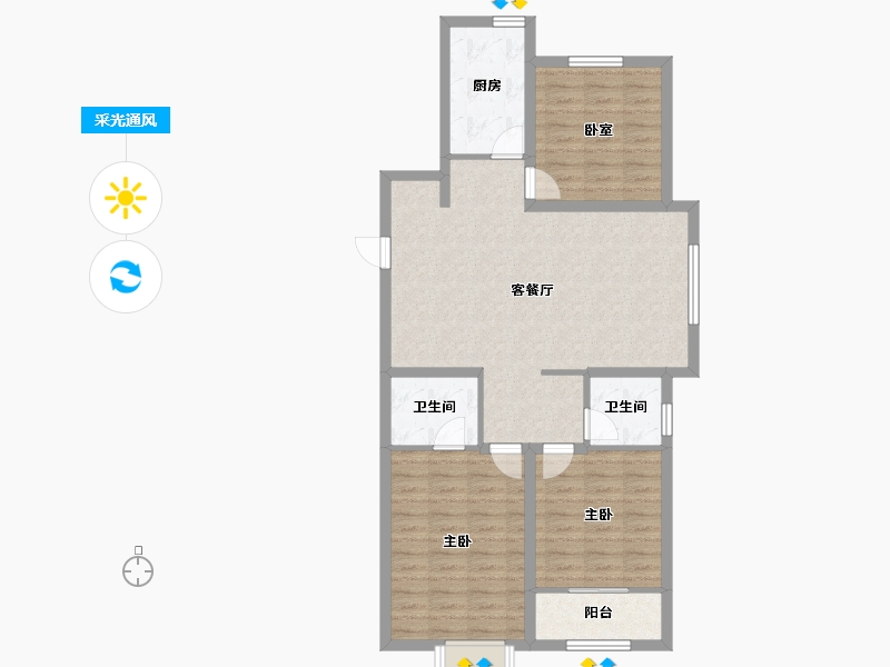 山东省-济南市-玉鑫悦府-92.19-户型库-采光通风