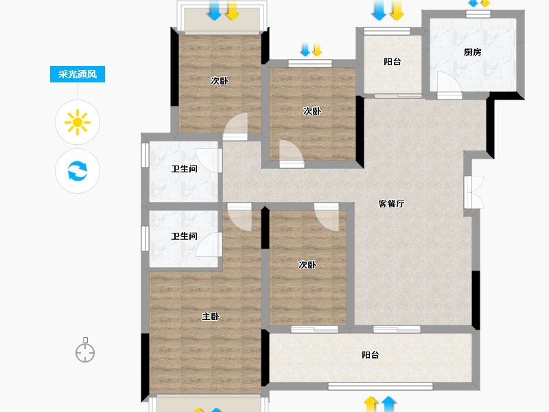 贵州省-黔南布依族苗族自治州-金科龙里东方-104.59-户型库-采光通风