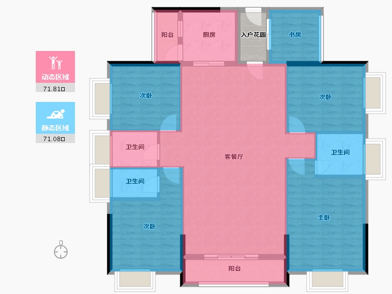 广东省-揭阳市-普宁·盛世华府-133.69-户型库-动静分区