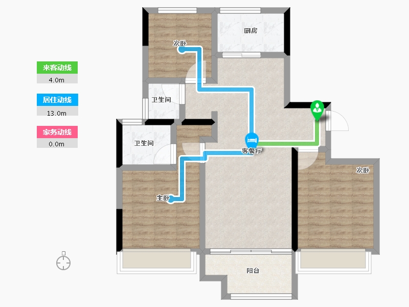 河南省-郑州市-郑地东润·云麓之城-86.40-户型库-动静线