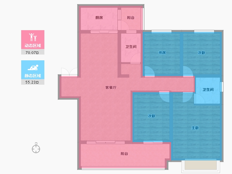 云南省-红河哈尼族彝族自治州-缙颐玖悦台-111.46-户型库-动静分区