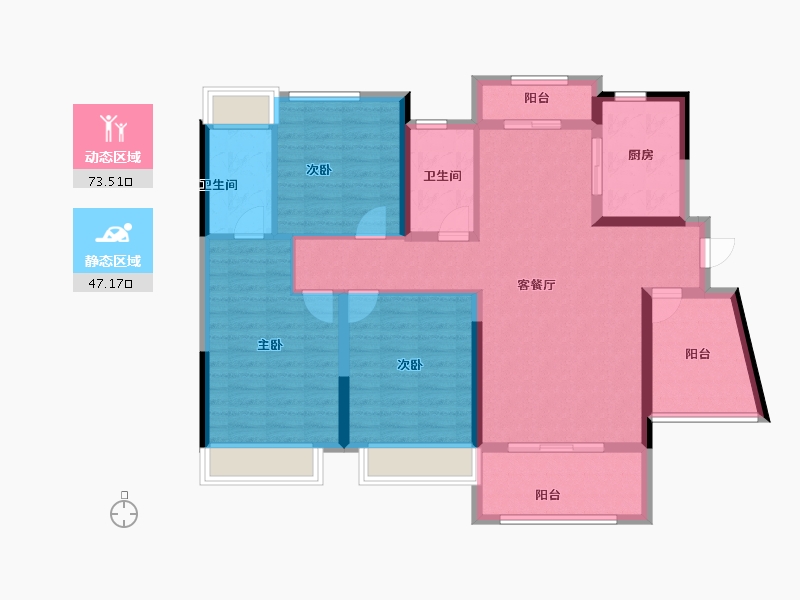 湖南省-长沙市-日盛湖湘府-108.00-户型库-动静分区