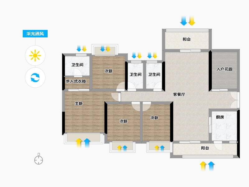 广东省-江门市-君汇上城-126.43-户型库-采光通风