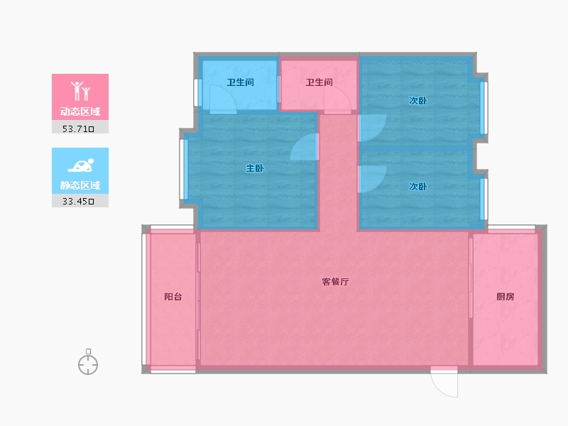 广东省-广州市-乐意居花苑-77.40-户型库-动静分区