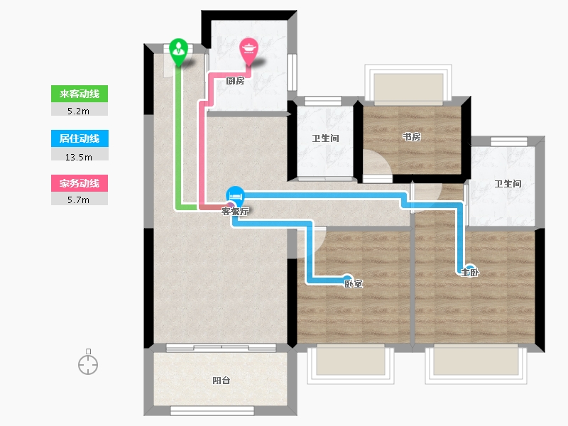 浙江省-温州市-华鸿状元府-71.39-户型库-动静线