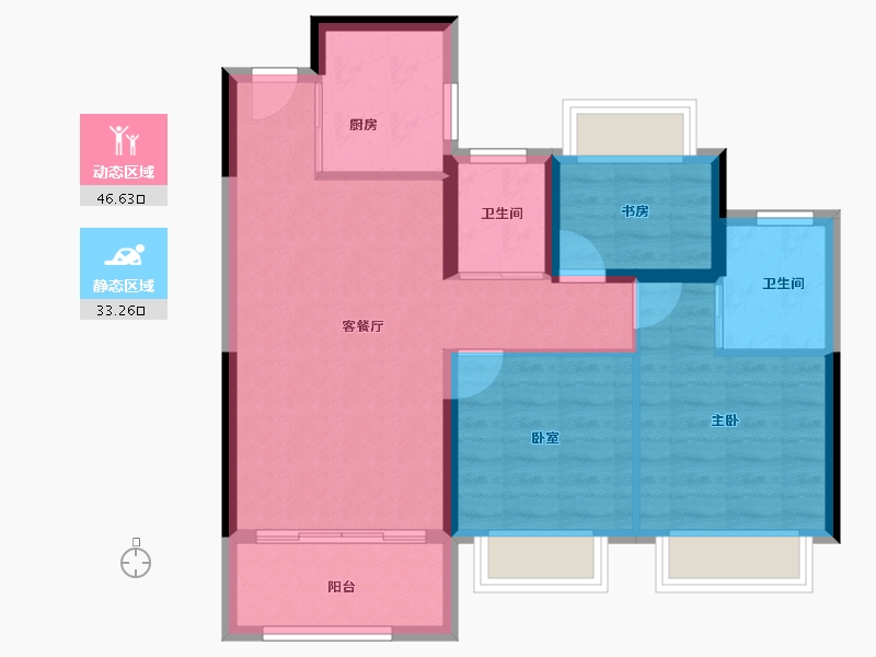 浙江省-温州市-华鸿状元府-71.39-户型库-动静分区