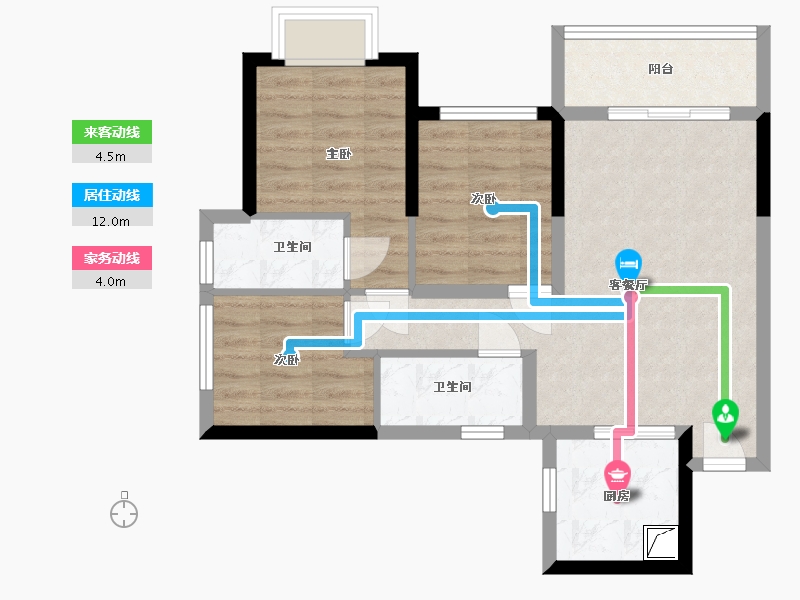 广西壮族自治区-南宁市-光明城市-雅集苑-90.00-户型库-动静线