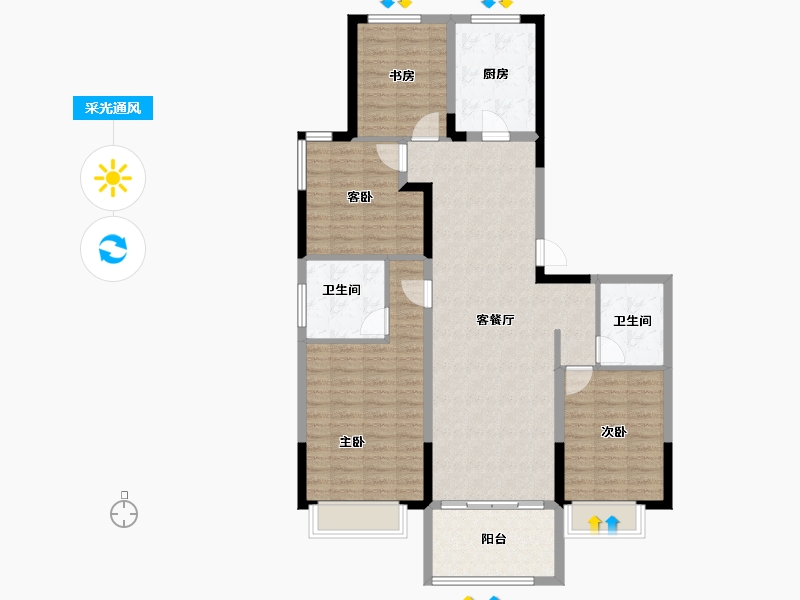 河北省-廊坊市-泰禾廊坊拾景园-112.36-户型库-采光通风