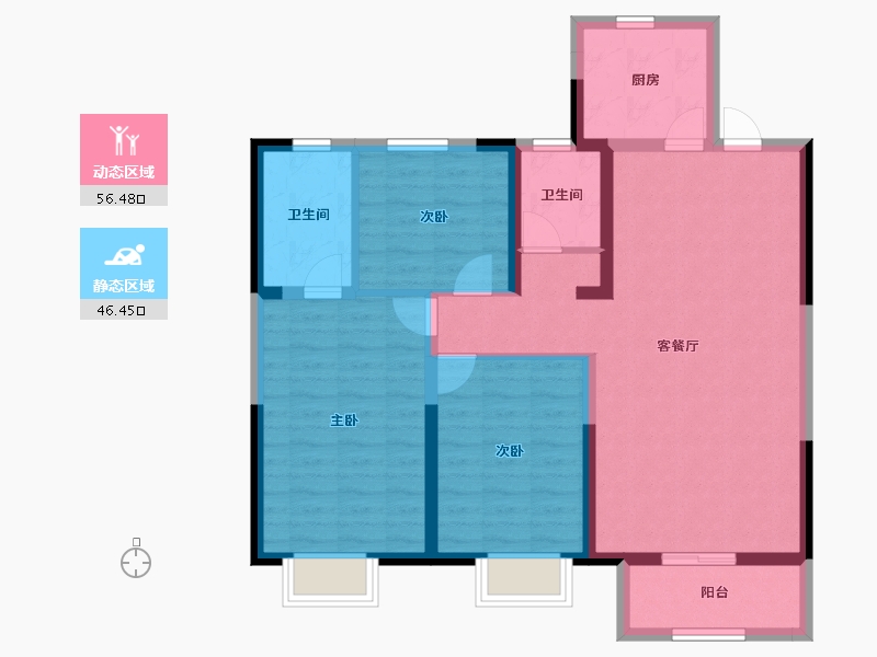 山东省-聊城市-孟达裕昌学府艺境-92.00-户型库-动静分区