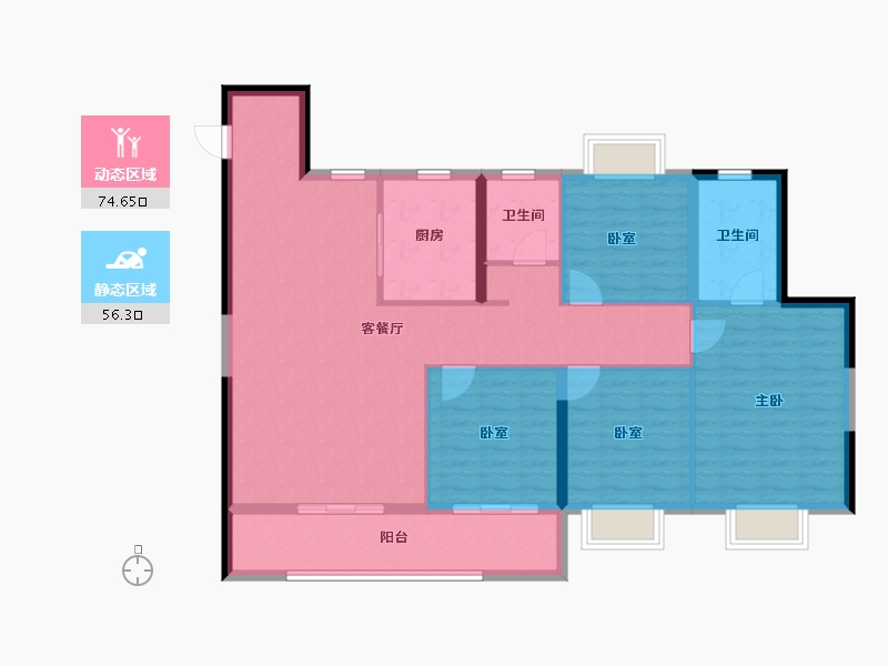 江西省-吉安市-红星九颂时代城-118.94-户型库-动静分区