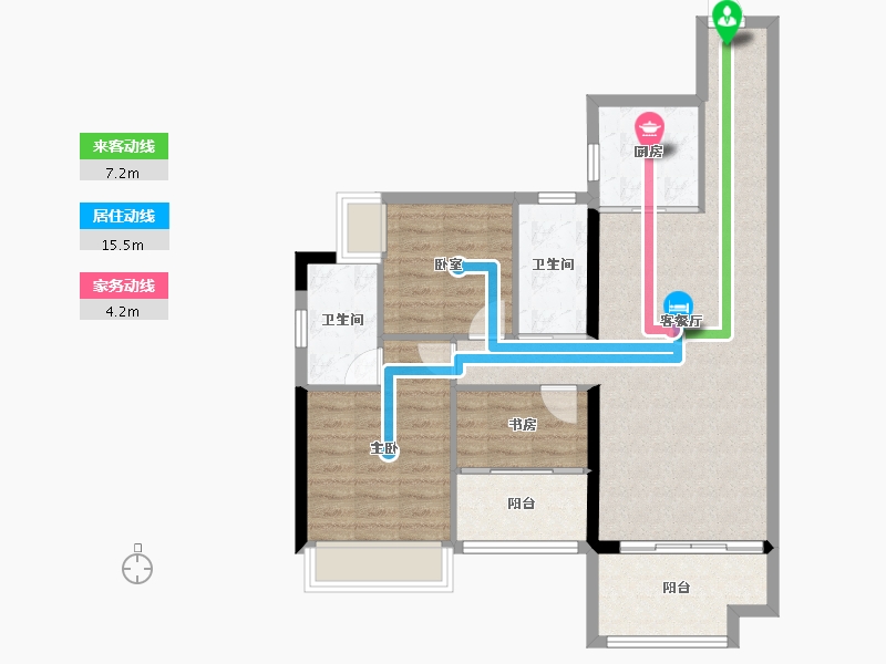 湖南省-常德市-临澧合兴新城-83.89-户型库-动静线