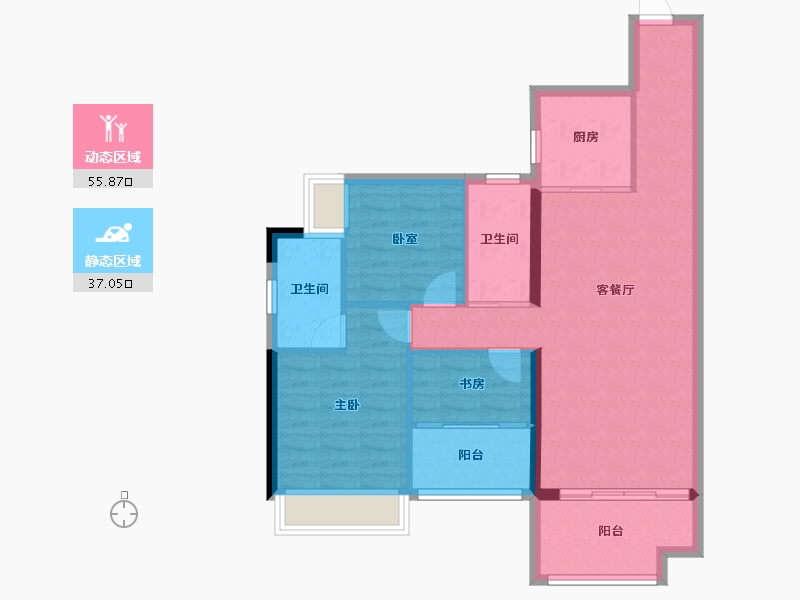 湖南省-常德市-临澧合兴新城-83.89-户型库-动静分区