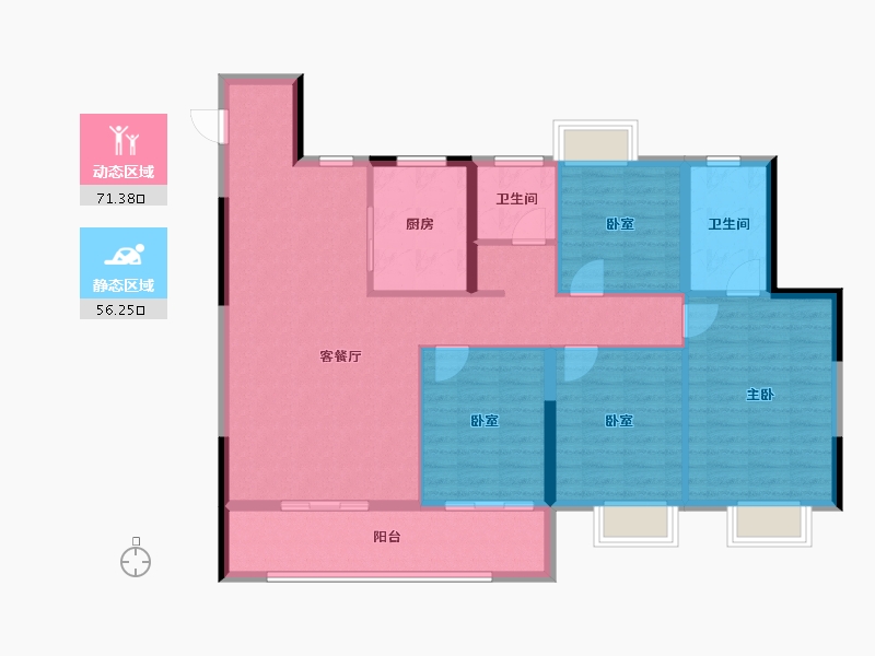 江西省-吉安市-红星九颂时代城-115.72-户型库-动静分区