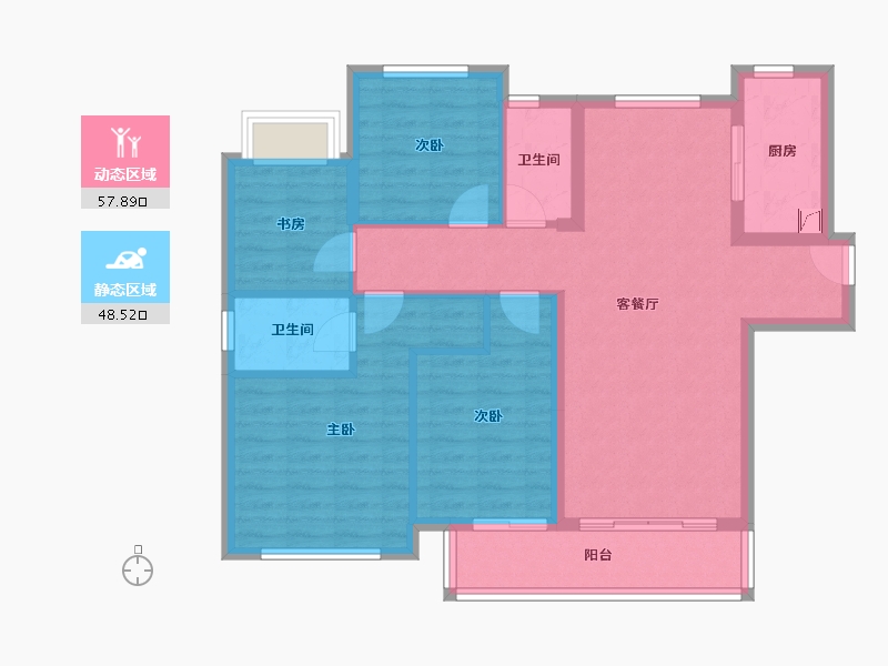 广西壮族自治区-南宁市-合景叠翠峰-95.34-户型库-动静分区