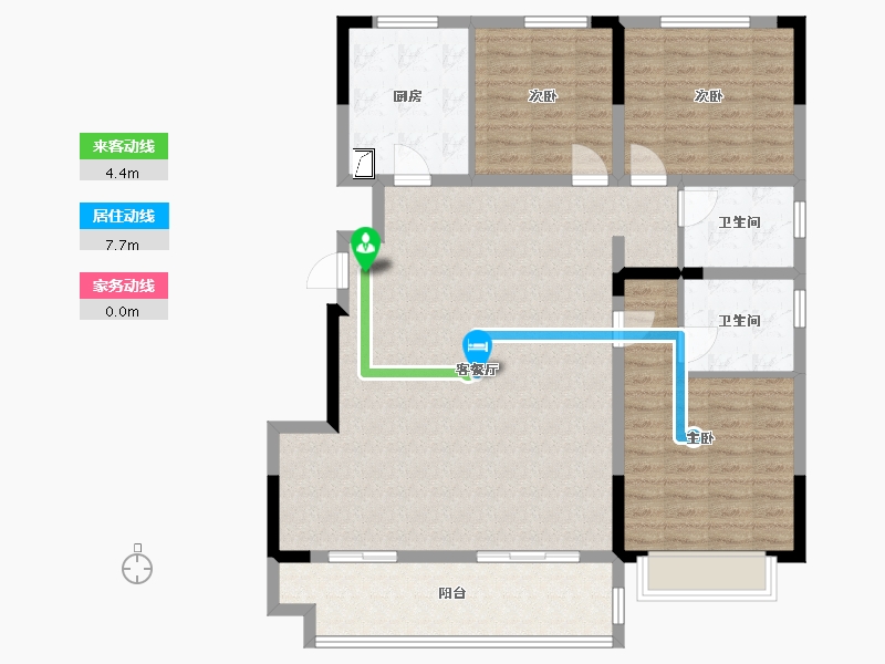 安徽省-铜陵市-荣恒国宾府-120.00-户型库-动静线