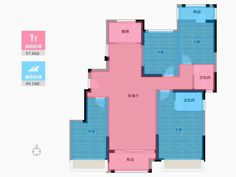 河南省-郑州市-远洋中能·荣府-104.80-户型库-动静分区